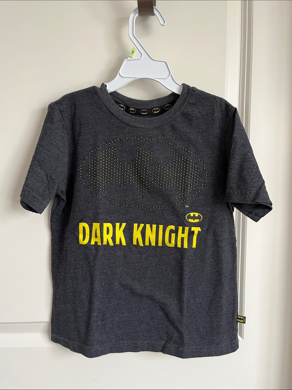 Batman Gray Short Sleeve Tee with Yellow‎ Logo